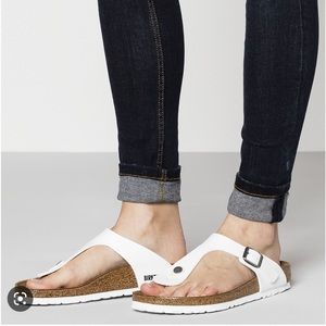 Birkenstock Gize Birko-Flor‎ White Sandals. Size 9.5
